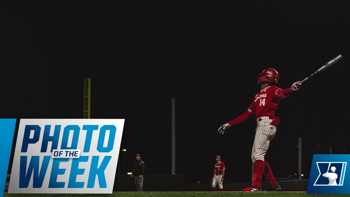NCAABaseball's tweet photo. 📸 #NCAABaseball Photo of the Week ⚾️

Brice Matthews watches on as his mammoth home run disappears into the night sky, during @Husker_Baseball's midweek game at Omaha. https://t.co/553ym3SOCf