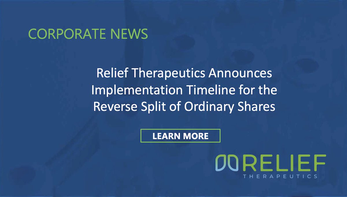 Today we announced the implementation timeline for the consolidation of our ordinary shares, which was approved by shareholders at the EGM held on April 28, 2023. To learn more, please visit: relieftherapeutics.com/newsblog-detai… $RLF $RLFTF $RLFTY #rarediseases #metabolicdisorders