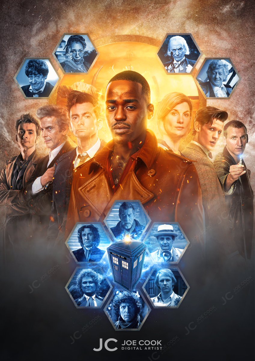 'I am the Doctor!'   

With thanks to @TBAGallery for providing some of the photos!  
#DoctorWho #NcutiGatwa #DavidTennant #JodieWhittaker #PeterCapaldi #MattSmith #ChristopherEccleston #60thAnniversary
@bbcdoctorwho @DWMtweets @bigfinish