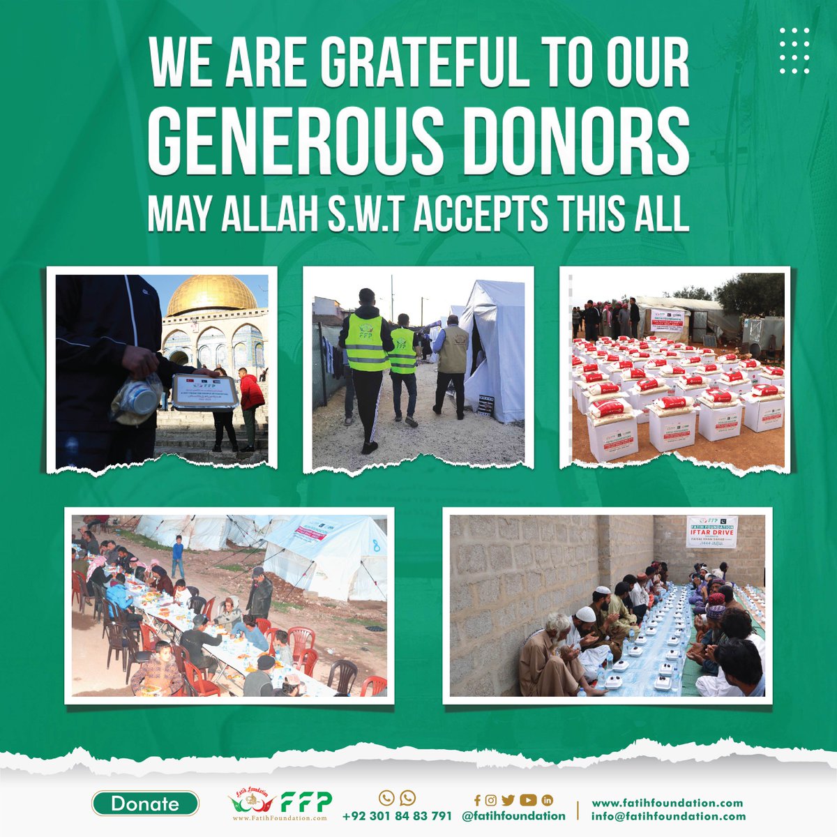 🟢We are so grateful to all of our generous donors who have made it possible for us to continue to do the meaningful work that we do. 

🟢May Allah S.W.T Accepts this all. 

#Helppeople #Support #humanity #fatihfoundation