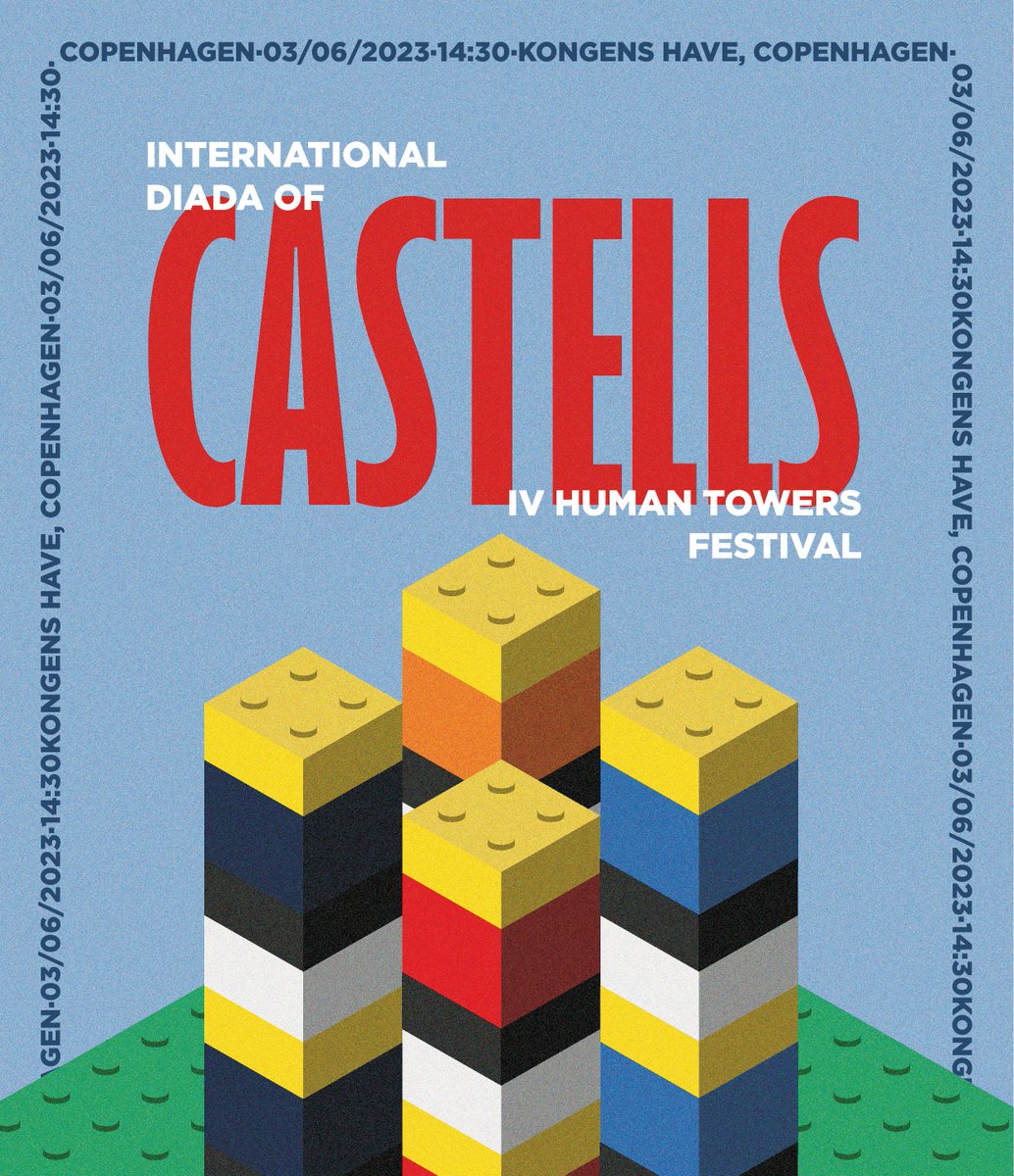 SAVE THE DATE! 

The 4th International Diada of Castells (Human Towers Festival) is happening this coming 3rd of June in Copenhagen! 

We'll be sharing "plaça" with our amazing friends
<a href="/Geperuts/">Castellers de Paris</a> 
@CastellsBerlin 
<a href="/CastellersLDN/">Castellers of London</a> 
<a href="/CardatsEdin/">Colla Castellera d'Edinburgh</a>