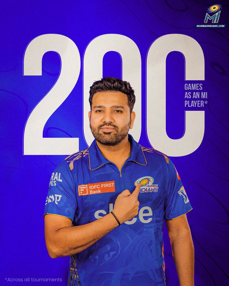 mipaltan's tweet photo. Another double century for the Hitman, this one in blue-and-gold. 💙

#OneFamily #PBKSvMI #MumbaiMeriJaan #MumbaiIndians #TATAIPL #IPL2023 @ImRo45 https://t.co/HFf2cQLI4w