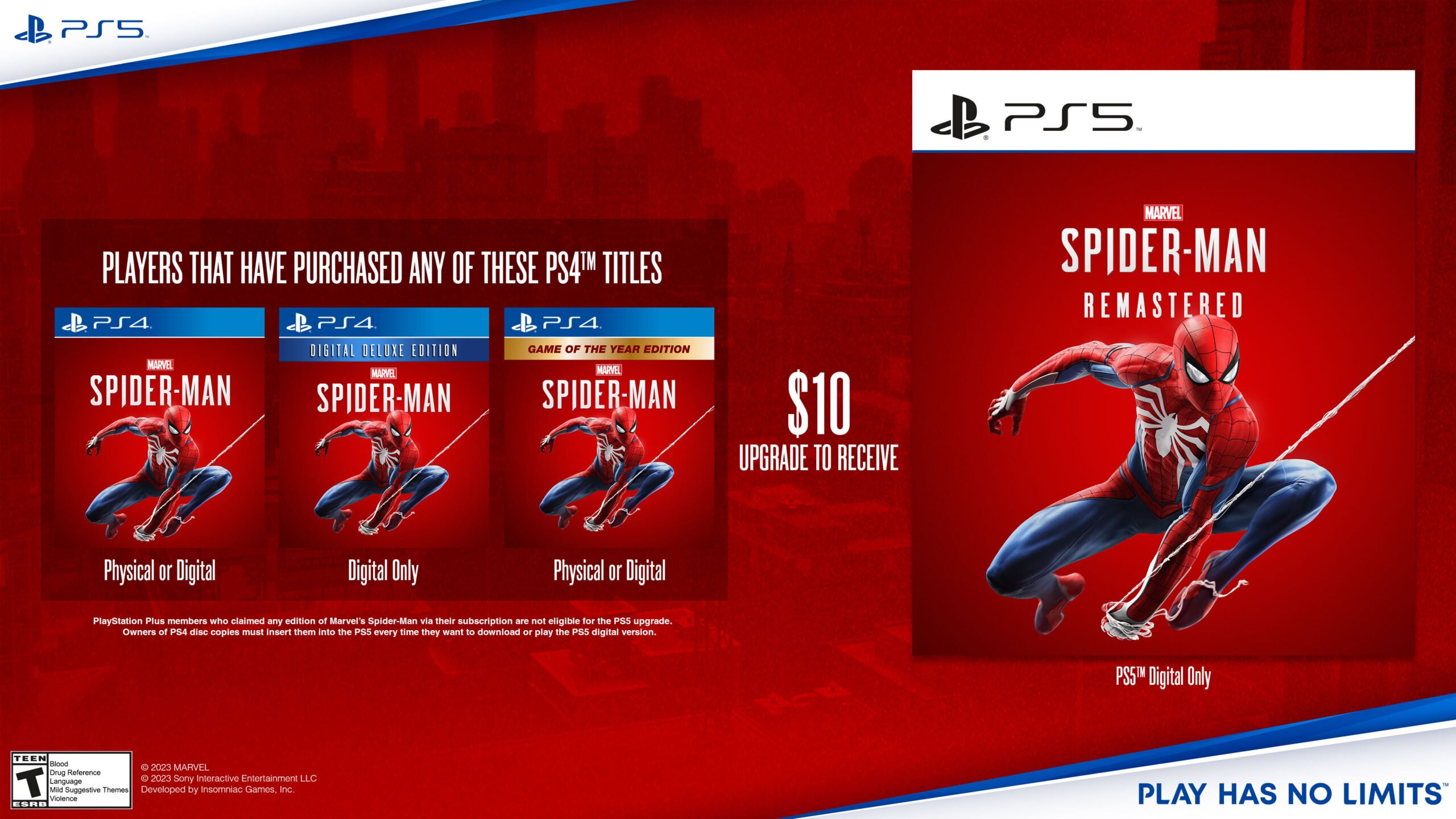 Wario64 on X: Marvel's Spider-Man Remastered (PS5) will finally be  available to purchase on PSN later this month as a standalone game. $10  upgrade if you own the original Marvel's Spider-Man. MSRP