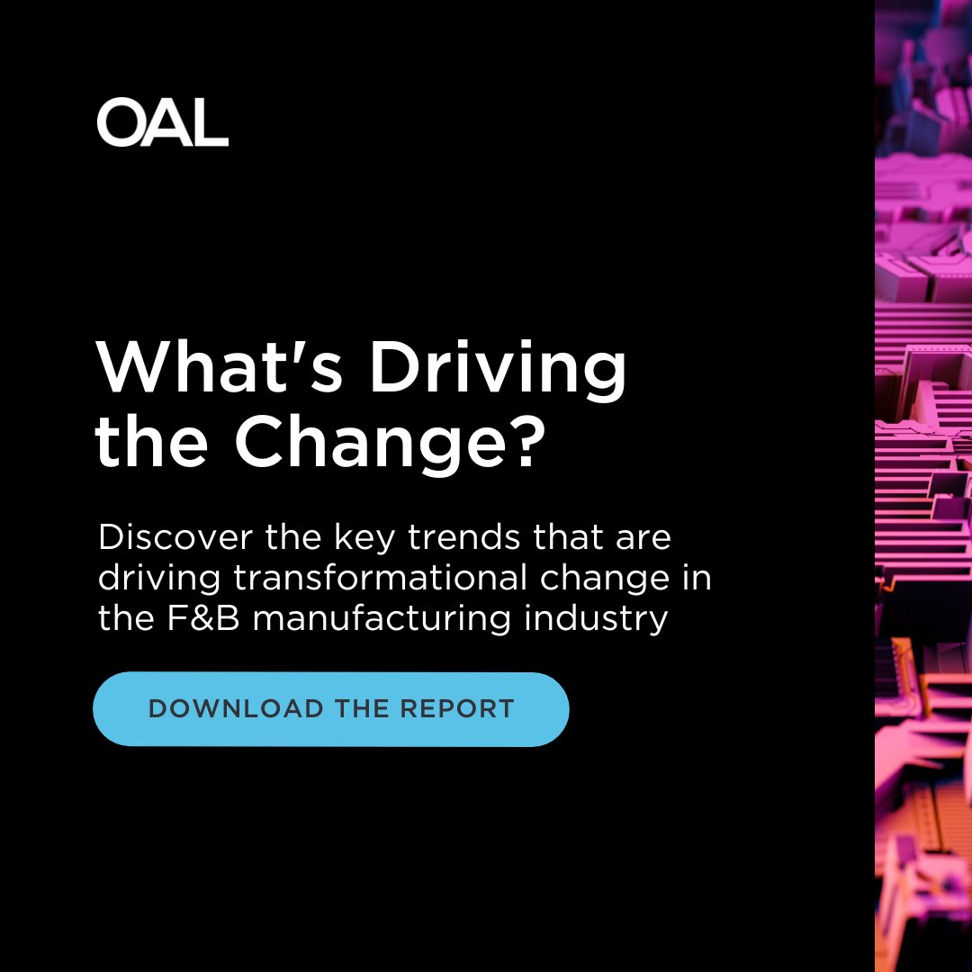Digital factory evolution goes beyond cost & efficiency - now focusing on resilience, flexibility, transparency, & sustainability 🌍🌱 

Explore how Industry 4.0 & 5.0 are driving change in F&B: support.oalgroup.com/oal-trends-rep…
#Industry40 #Industry50 #Sustainability