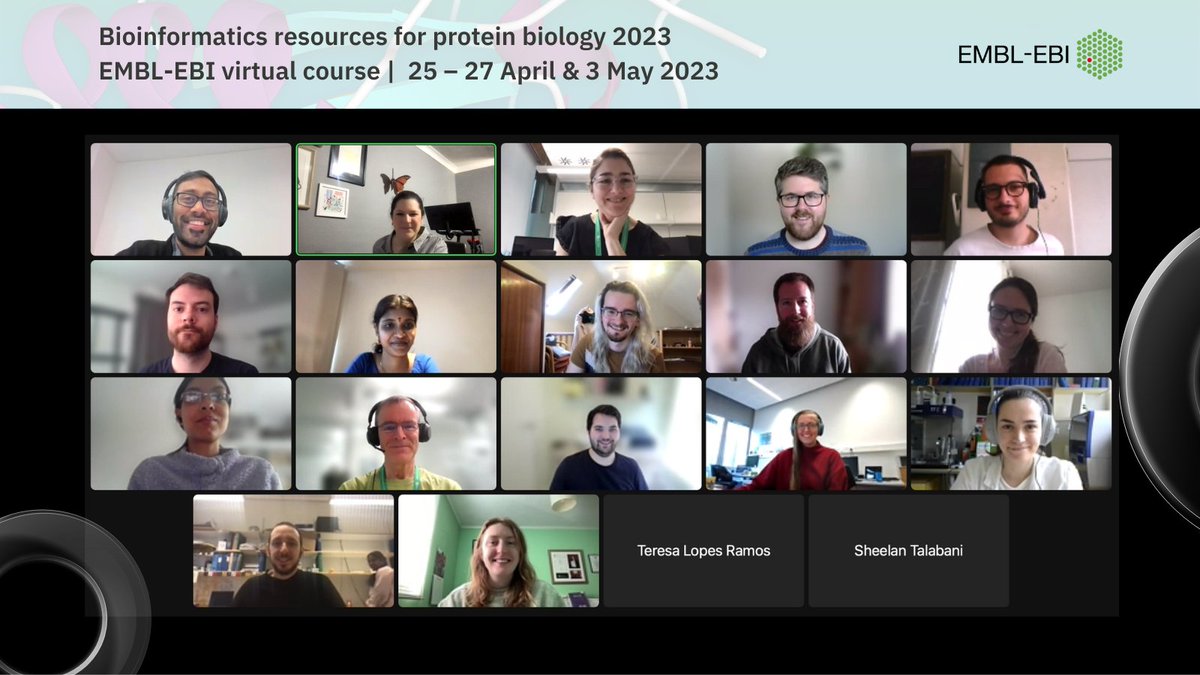 A huge thanks to those of you that joined us online last week and again today for the follow-up session of our #proteinbiology #bioinformatics course.

Interested in attending next year? 

Sign up for alerts to hear as the course develops: mailchi.mp/ebi/prb24_aler…