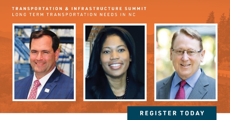 NCChamber's tweet photo. North Carolina’s growth and rising population continue to flex our state’s infrastructure landscape. Join leaders from @NCPorts, @wsp, and @NCRailroad on 5/18 for a discussion on "Long Term Transportation &amp; Infrastructure Needs." Presented by @martinmarietta. #MovingNCForward
