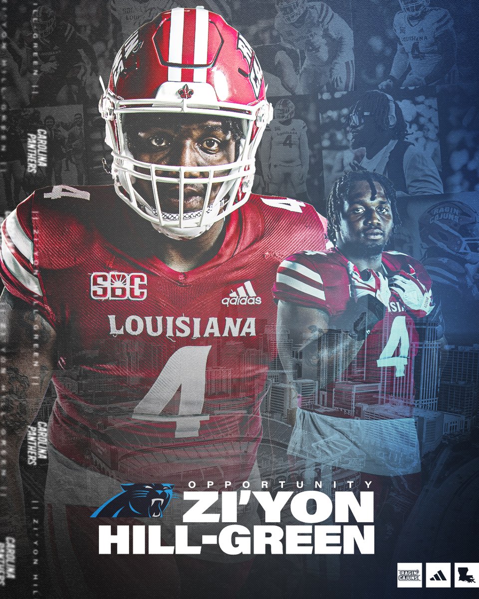RaginCajunsFB's tweet photo. 𝐑𝐄𝐀𝐃𝐘 𝐅𝐎𝐑 𝐓𝐇𝐄 𝐎𝐏𝐏𝐎𝐑𝐓𝐔𝐍𝐈𝐓𝐘!

@Zebo43 gets an opportunity with the @Panthers!

#cULture | #GeauxCajuns https://t.co/ejGoqJmBX9
