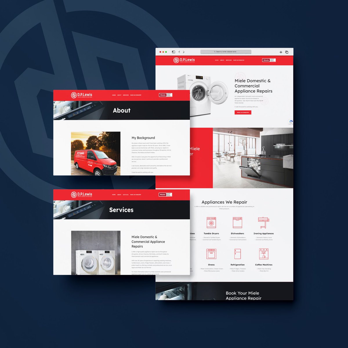 sanda_design's tweet photo. Sanda Design designed and built a brand new website for independent Miele appliance repair technician D.P.Lewis.

New branding was also created for the company.

Take a look by going to https://t.co/yTTFl8EWkJ

#Oswestry #Shropshire #WebDesign #Website #SmallBusiness #Miele https://t.co/1120XBzQck