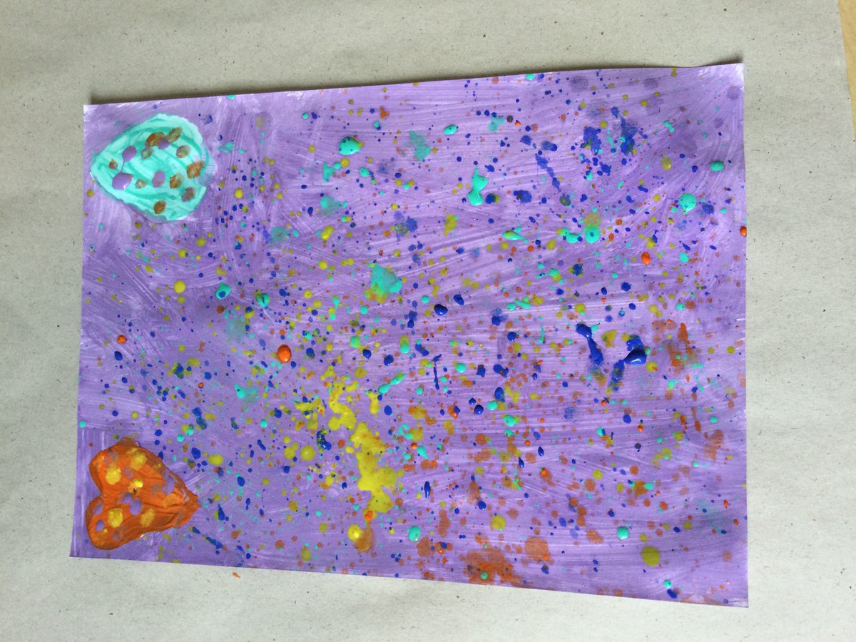 We have some amazing Jackson Pollock artwork from the Year 3 and 4 Art Club this half term!