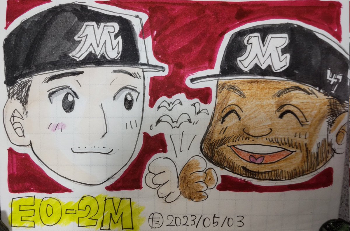 takagiyu's tweet photo. 7回無失点と勝ち負けつかなくとも試合を作った小島と、決勝打のポランコさん。お疲れ様でした!明日も一丸となって、チーム勝ち越し決めましょう。#chibalotte #小島和哉 #ポランコ #GlegoryPolanco #ElCoffee https://t.co/v5hZiA8XmA