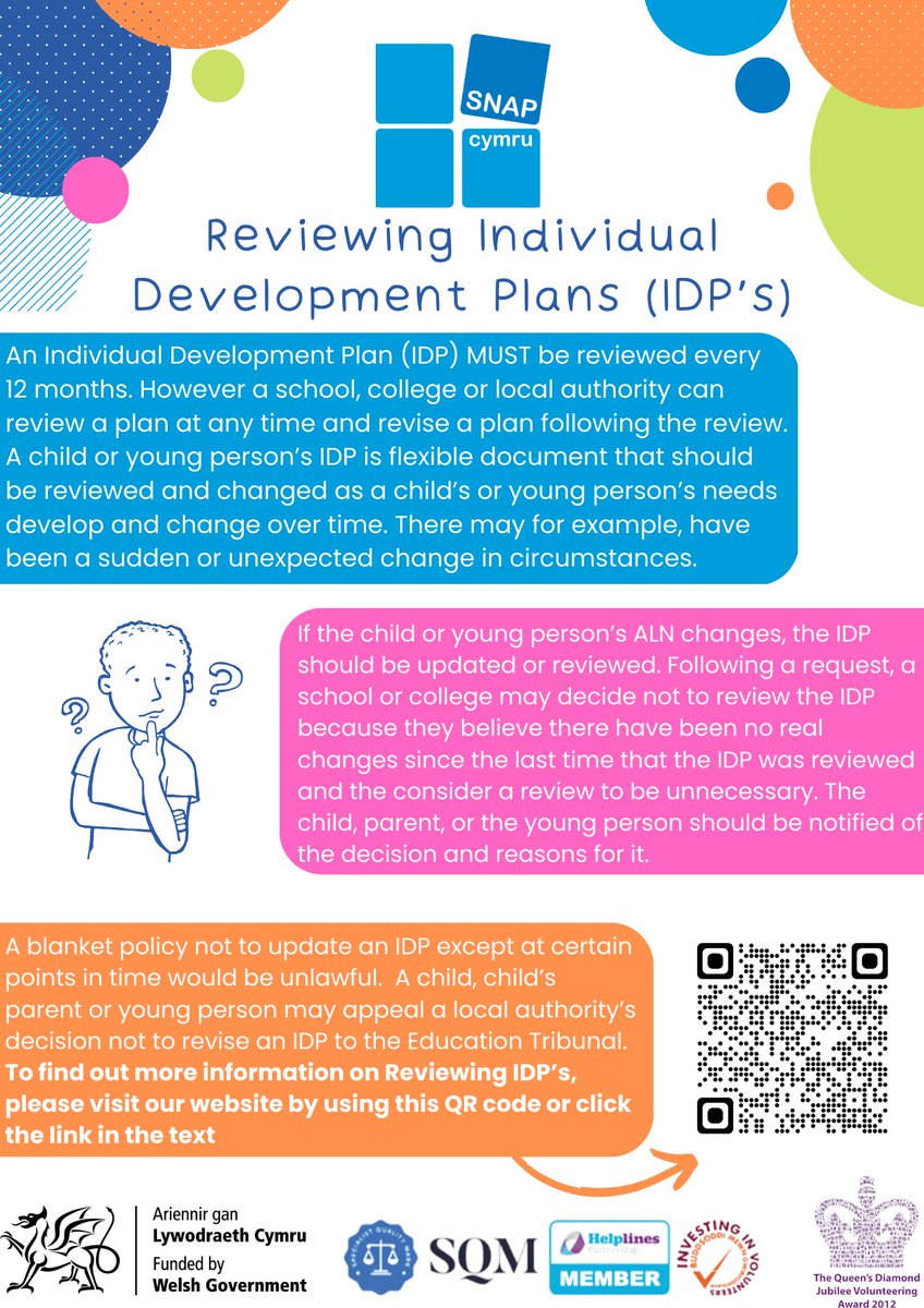 SNAPcymru's tweet photo. It's Website Wednesday! This week we're looking at reviewing Individual Development Plans (IDP's)!
If you want to find out more, visit our website page here or by following the QR code on the post!
https://t.co/pY2ucNZ9tJ

#SNAPCymru #ReviewingIndividualDevelopmentPlans #SENtoALN https://t.co/bNZtSV6JBe