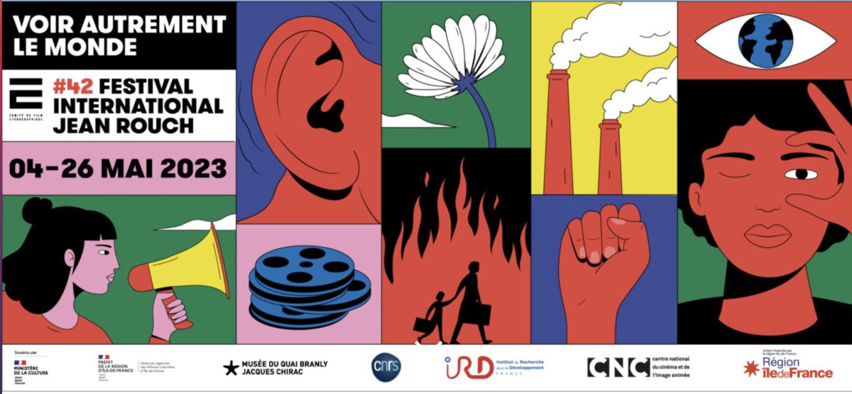 |FESTIVAL| RV pour  la 42ème édition du Festival international Jean Rouch qui aura lieu du 4 au 26 mai 2023 au <a href="/quaibranly/">musée du quai Branly - Jacques Chirac</a>, à la <a href="/MSHParisNord/">MSH Paris Nord @mshparisnord.bsky.social</a>  et au Musée de l’Homme. Le <a href="/EhessCral/">CRAL/Recherches-arts-langage/CNRS-EHESS</a>  est cette année “Laboratoire de recherche partenaire” du Festival.
comitedufilmethnographique.com