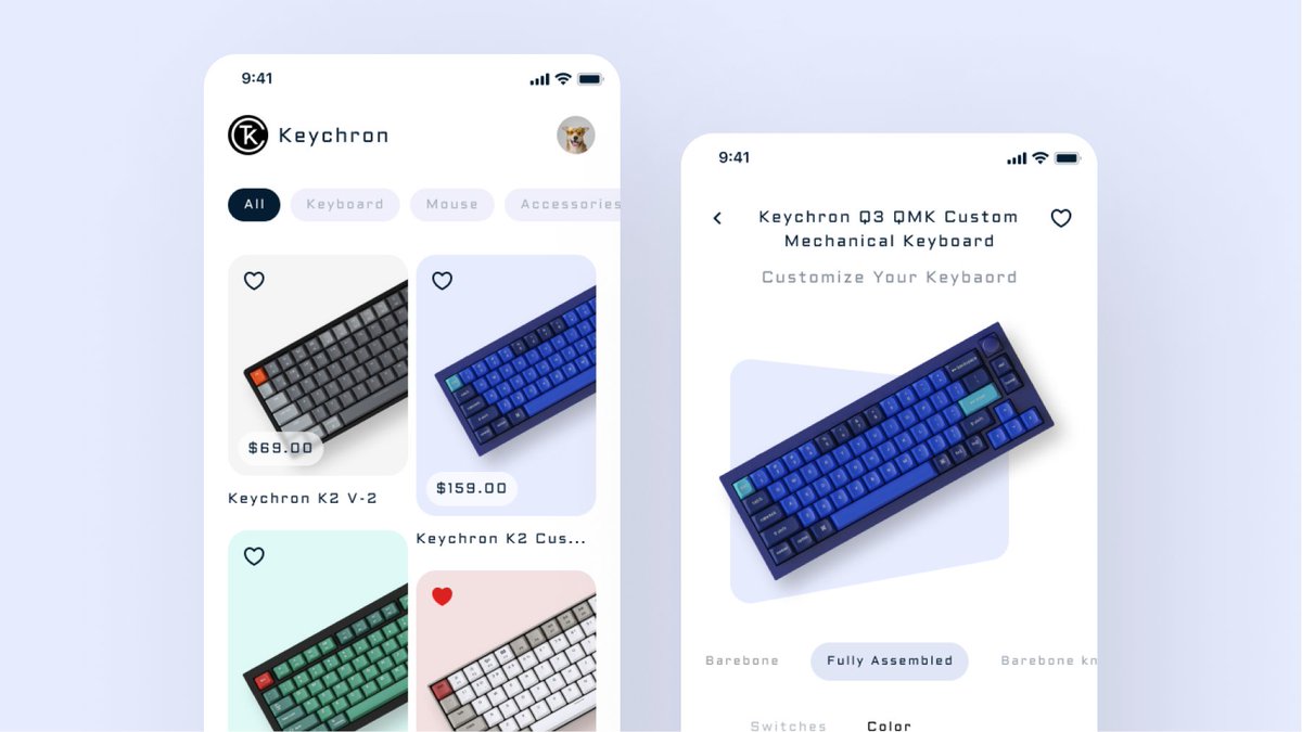 code_theorem's tweet photo. Smooth interactive mobile app design for computer accessories eCommerce store!
@KeychronMK
@keychronindia
#ui #uidesign #appdesign #mobileappdesign #keychron #keychronindia #uxdesign #uiuxdesign #ecommerce #ecommercedesign #ecommercestore #ecommerceapp #ecommerceappdesign https://t.co/Q7Ct1N4brA