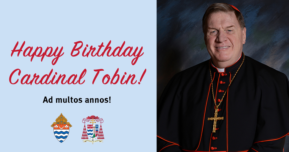 Please join us in wishing Cardinal Joseph W. Tobin a happy birthday!

We give thanks to Christ the Redeemer for <a href="/CardinalJWTobin/">Joe Tobin</a> and the many blessings he brings to our Archdiocese and the global Church. May the Lord bless him on this day, and always.

#HappyBirthday