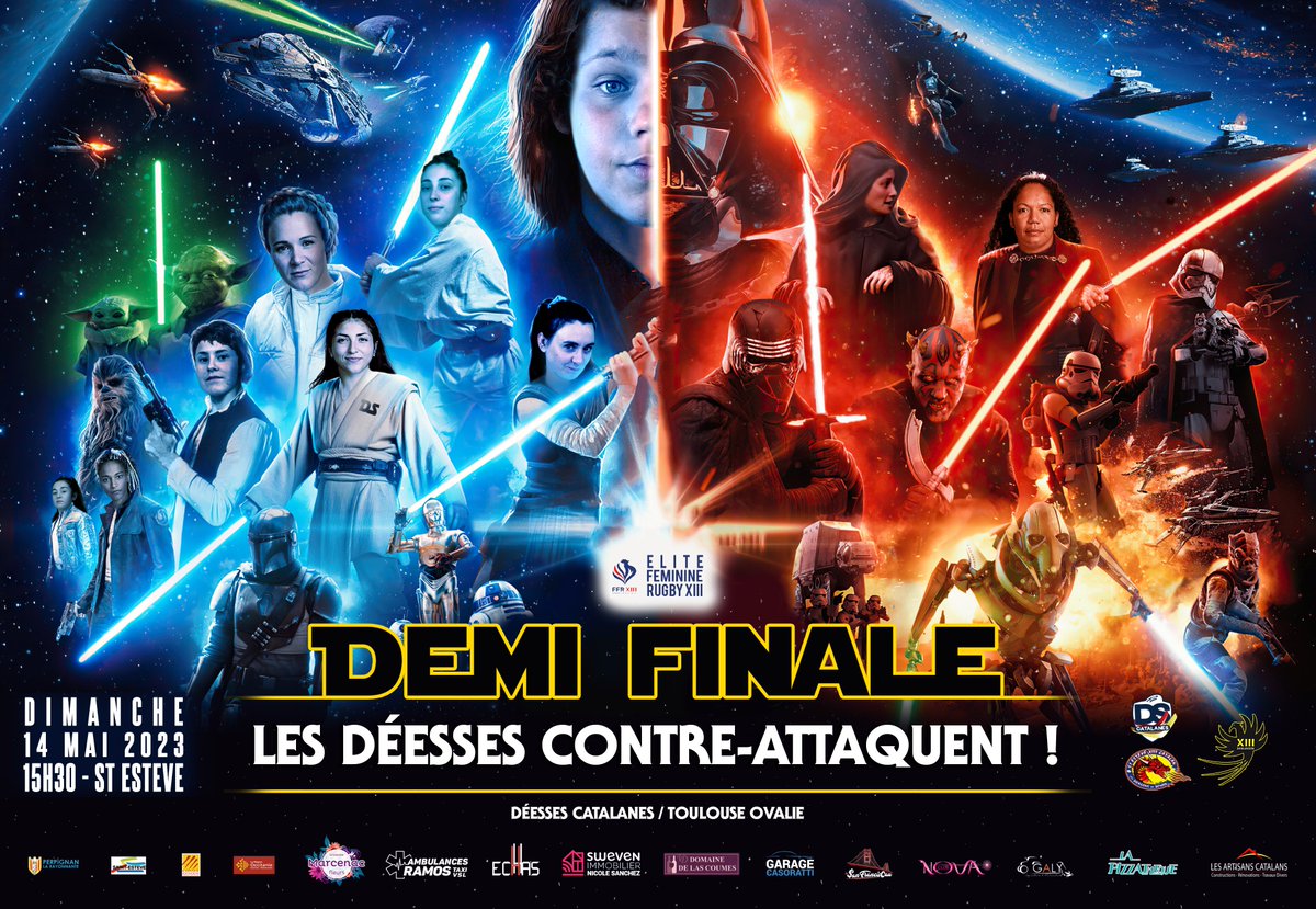 [DEMI-FINALE]
Les Déesses Catalanes reçoivent les Zoulouzen Toulouse Ovalie XIII en demi-finale du championnat Élite FFR XIII.
Rdv à Saint-Estève pour encourager les catalanes 💛❤️
📅 Dimanche 14 mai 2023 - 15h30
🏟️ Stade municipal - Saint-Estève