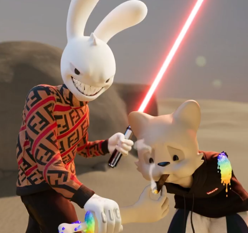 Kitten_L33's tweet photo. Yeeee! A lil early with the lasersword @guggimon but its still pretty rad @SUPERPLASTIC #maythefourthbewithyou #jankyspawnshop https://t.co/rr2VDi3bfA
