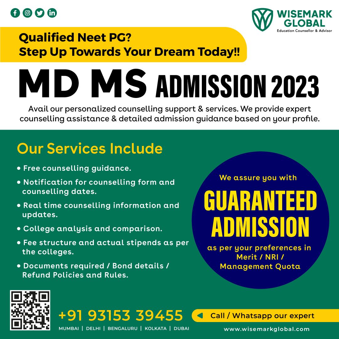 Done with your NEET PG? Hurry up and grab your MD, MS seats in top colleges of India. Just give us a call and we will guide you through the entire process for booking your seat.

#study #StudyinIndia #topprivateuniversity #topprivatecollege #neetpg #neetug2023 #md #ms #mds #dr