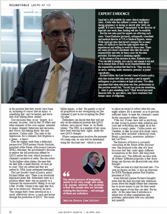 moosa_duke's tweet photo. The @lawsocgazette Roundtable is reported in the April 2023 edition of the Gazette. Our @kotecha_krishna attended and took part in the discussion about the impact of #LASPO ten years on, #AccessToJustice, #discountrates, #fixedrecoverablecosts and other future reforms. https://t.co/0lUeyjbbTR
