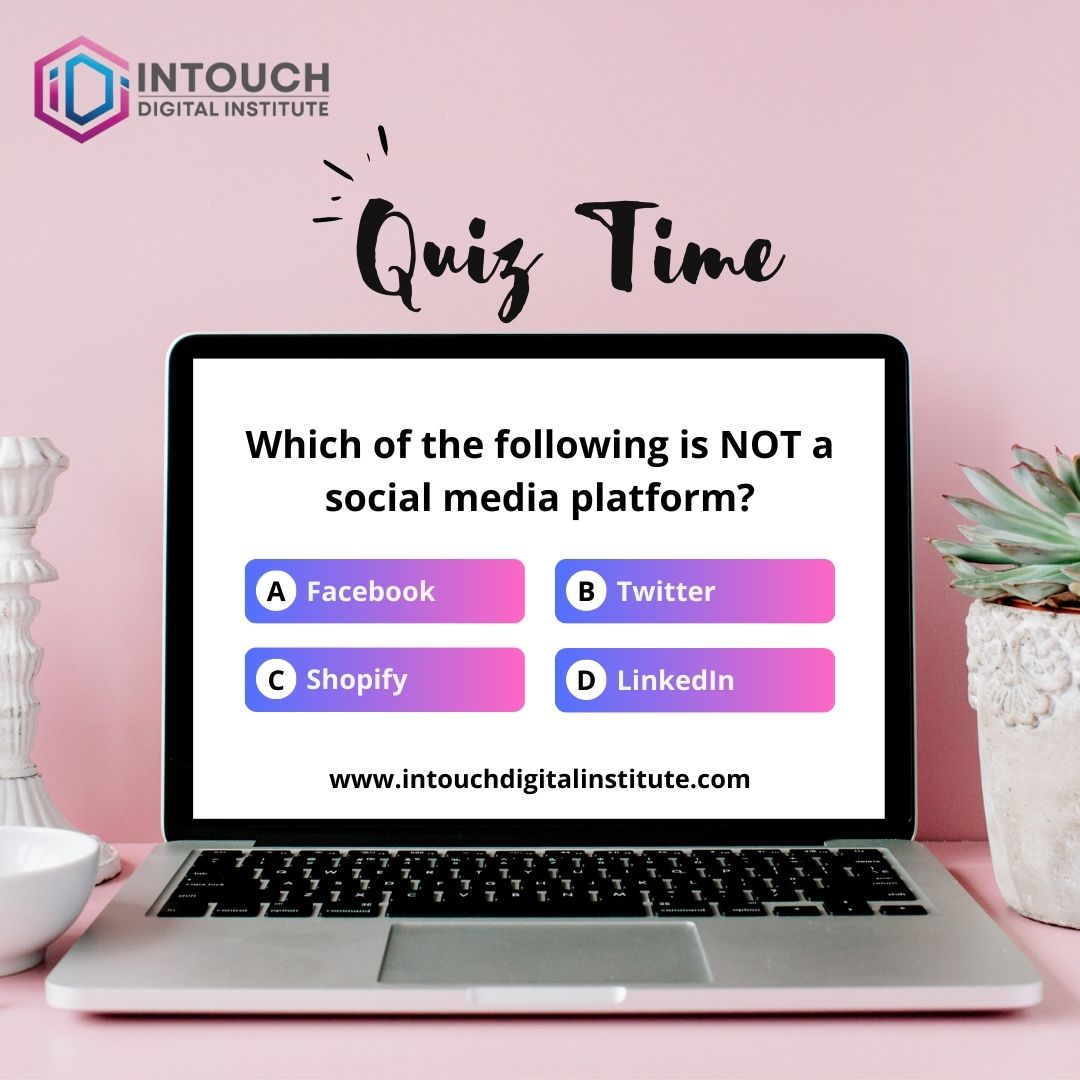 Get ready to put your knowledge to the test! It's quiz time at InTouch Digital Institute - Digital Marketing Institute 🧠👀 #QuizTime #TestYourKnowledge #DigitalMarketingQuiz #MarketingIQ #ChallengeAccepted #marketingtrivia #thinkyouknowmarketing #brainteaser #quizmasterr