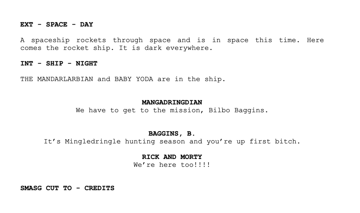 who needs writers! i jus ordered up a pitch-perfect MANDALORIAN cold open using ChatGPT.