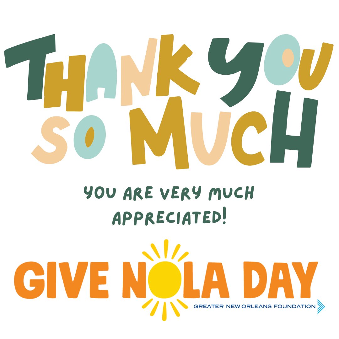 Thank you! 40 donors helped us raise $10.5K on Give NOLA Day!
We appreciate your generosity. It's not too late to give. Use the link in the bio to support our work throughout the school year.