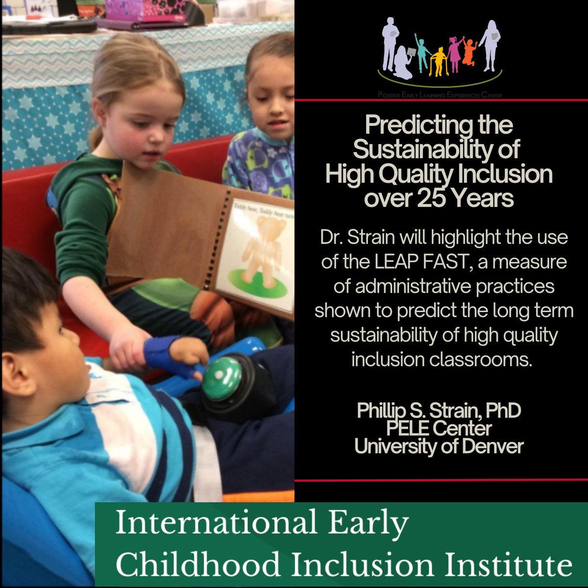 Dr. Phil Strain will be presenting exciting findings for sustaining high quality inclusion on May 17th. See you there- live or virtually!
#inclusion #earlychildhoodeducation <a href="/FPGInstitute/">FPG Institute</a>