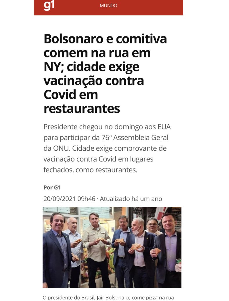 “Ain o Bolsonaro fraudou o cartão de vacina para entrar nos EUA”

O episódio de NY ficou marcado por Bolsonaro comer cachorro quente no meio da rua.🤭

Todos diziam: Que homem sem modos, comendo no meio da rua, vergonha para o país”
