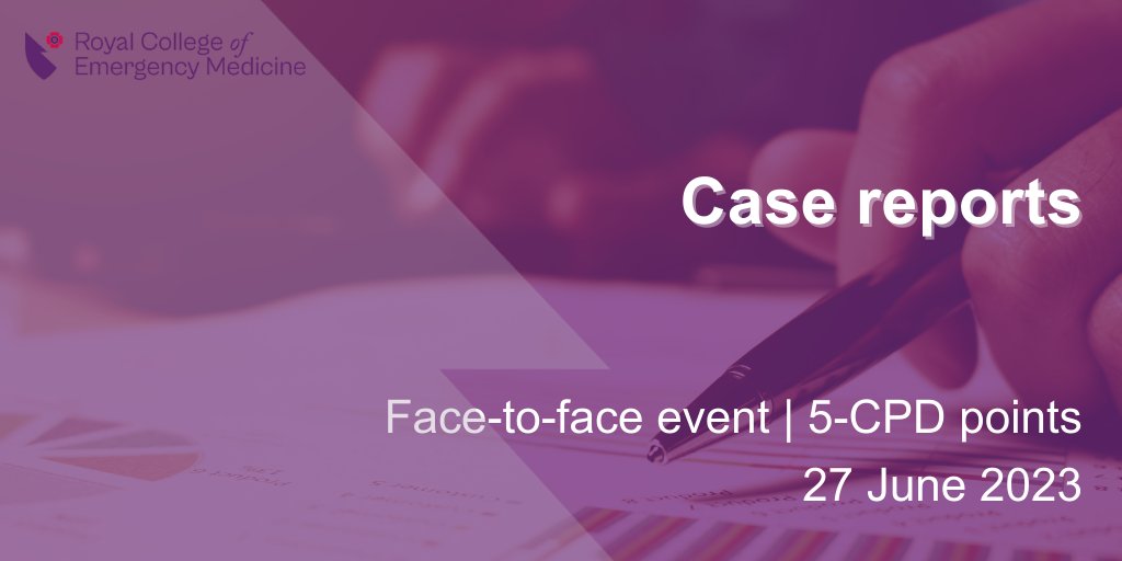RCEMevents's tweet photo. Want to know more how to write a great case report? 

Our study day allows delegates to learn about how to write and publish case reports as well as updating your EM knowledge.

Also suitable for those from other related specialities.

Book today: https://t.co/oAbfXNK4ux https://t.co/tv5OJlsDIh