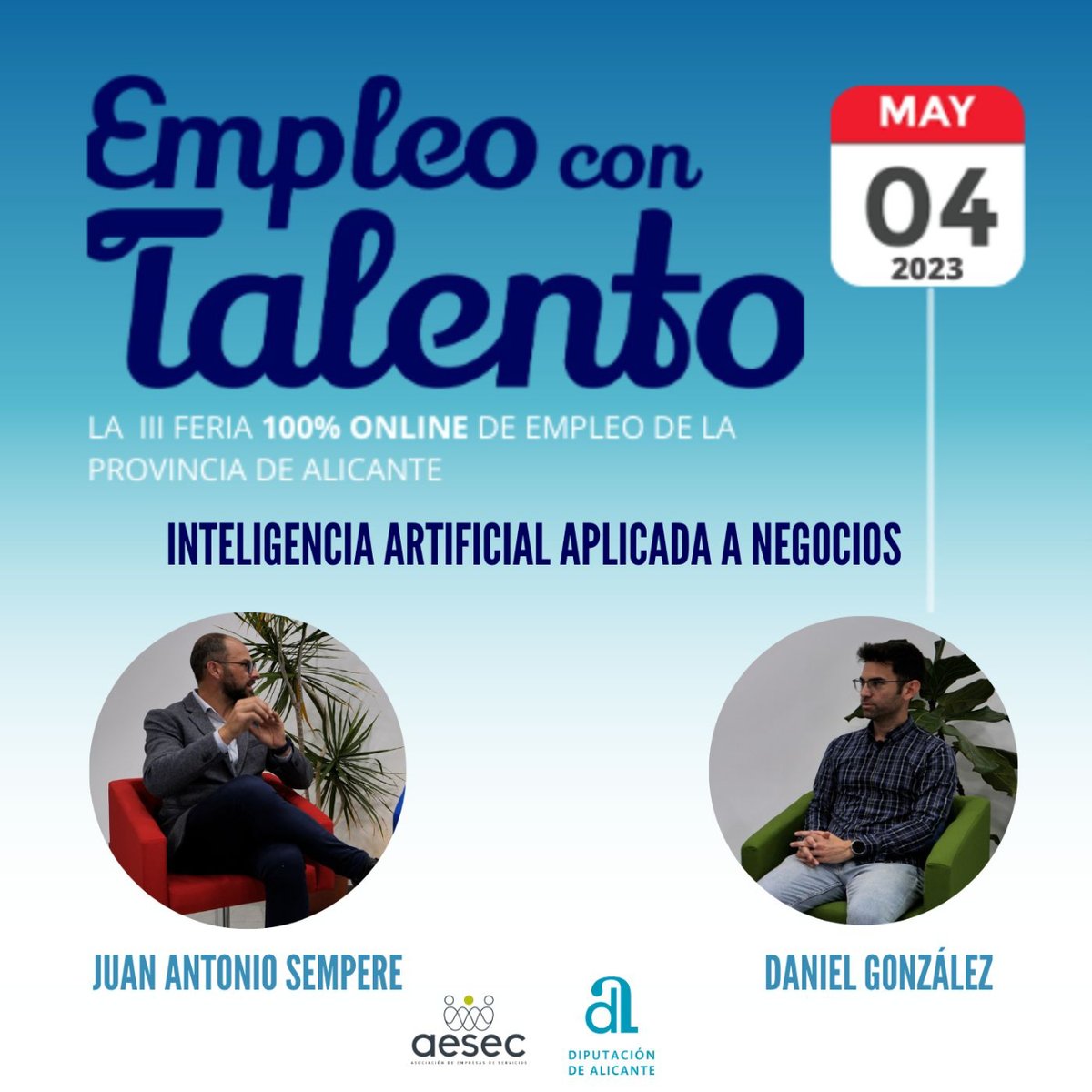 tu_comercial's tweet photo. No os perdáis nuestro coloquio acerca de la Inteligencia Artificial aplicada a los negocios en la Feria Virtual de Empleo y Formación de la Provincia de Alicante organizada por AESEC

👉 https://t.co/a3M8S6AZeO

#marketingdigital #inteligenciaartificial #IA #tucomercialdigital https://t.co/lsVGfXSLRM