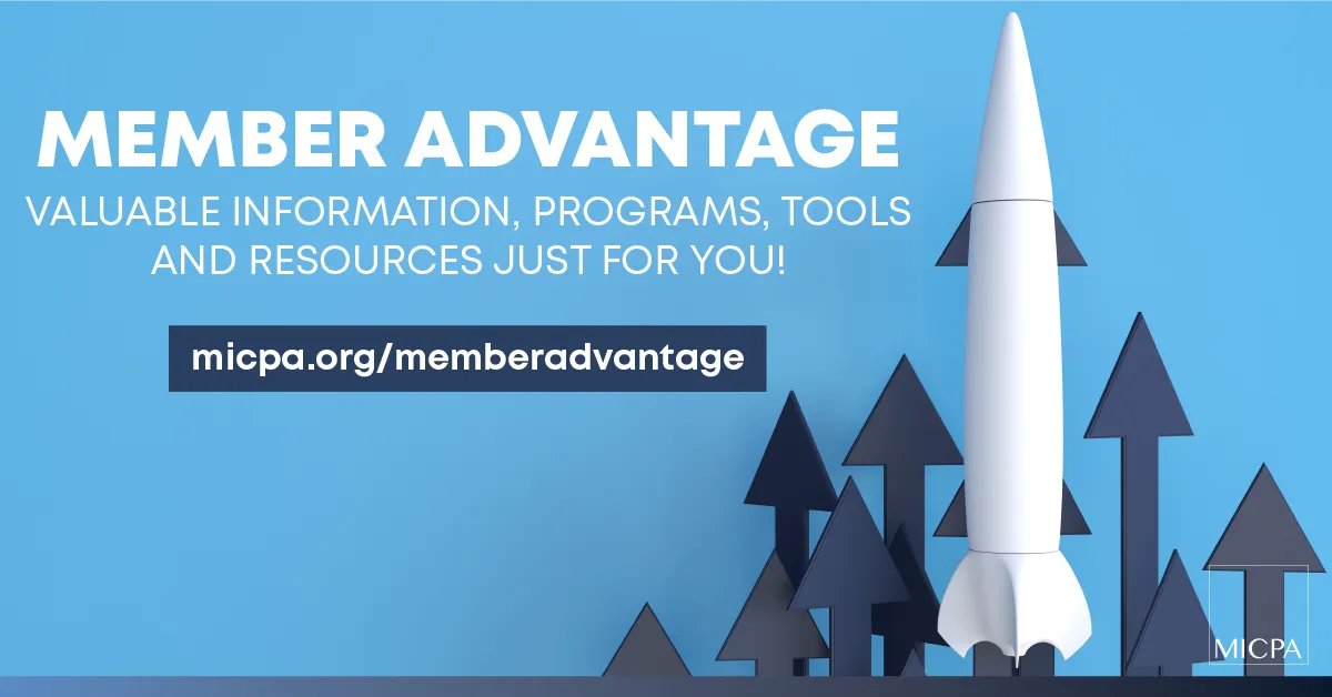 MichiganCPAs's tweet photo. Did you know the MICPA #MemberAdvantage Program allows members to enjoy discounts & exclusive access to popular professional & educational service providers? From Exam prep to HR services, find out how you can take full advantage of your member benefits! https://t.co/gtfd9Soyw4 https://t.co/cixWqDcIqe