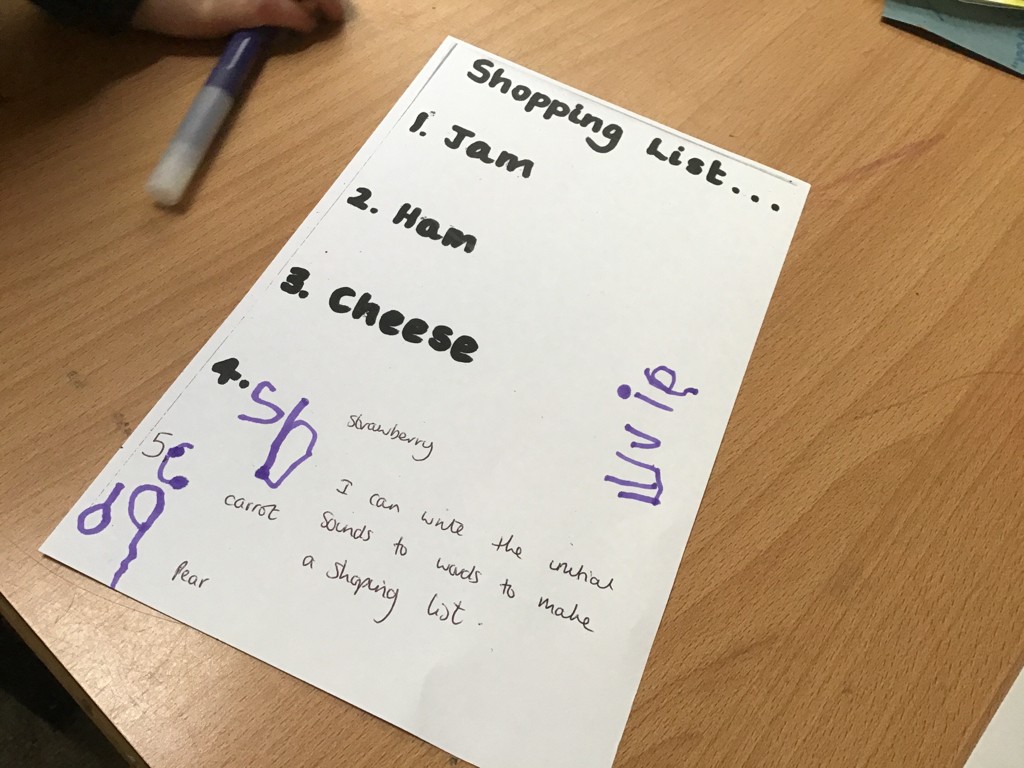 CaterpillarsHan's tweet photo. The caterpillars have been super excited to write shopping lists for little red writing hood.
They have been using their phonic knowledge and a sound mat to have a go at writing some of the sounds that they can hear. 
They are amazing and blew our socks off! 🥰
#EYFS #Hanwell https://t.co/fFrPxNWEbP