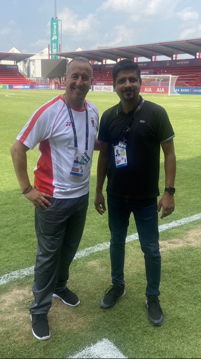 Football world is too small, met @KarimBencherifa after many years at Cambodia today. #SEAGames2023