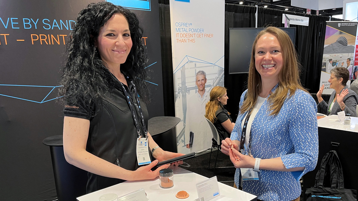 SandvikAdditive's tweet photo. Day two of @RAPID_Event is underway! Did you get a chance to hear Paul talk about #copper alloys for #space applications yesterday? If not, we recommend you stop by booth 1647 for a chat! https://t.co/HJp6OARVwt 
#RAPID2023 #AdditiveBySandvik #OspreyMetalPowder https://t.co/GI76MHAKkc