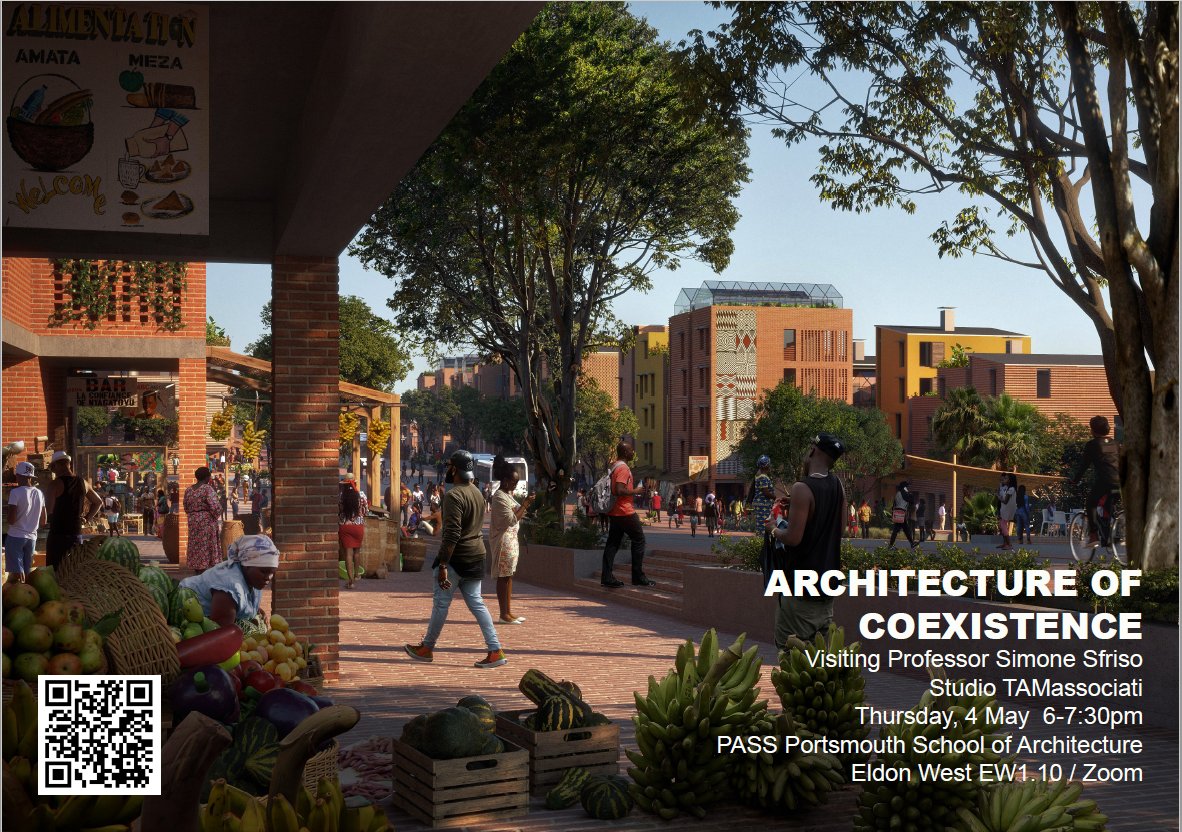 Please join us on Thursday 4 May, 6-7:30pm  for the PASS School of Architecture Lecture by Visiting Professor Simone Sfriso, co-founder of TAMassociati:  Architecture of Coexistence.