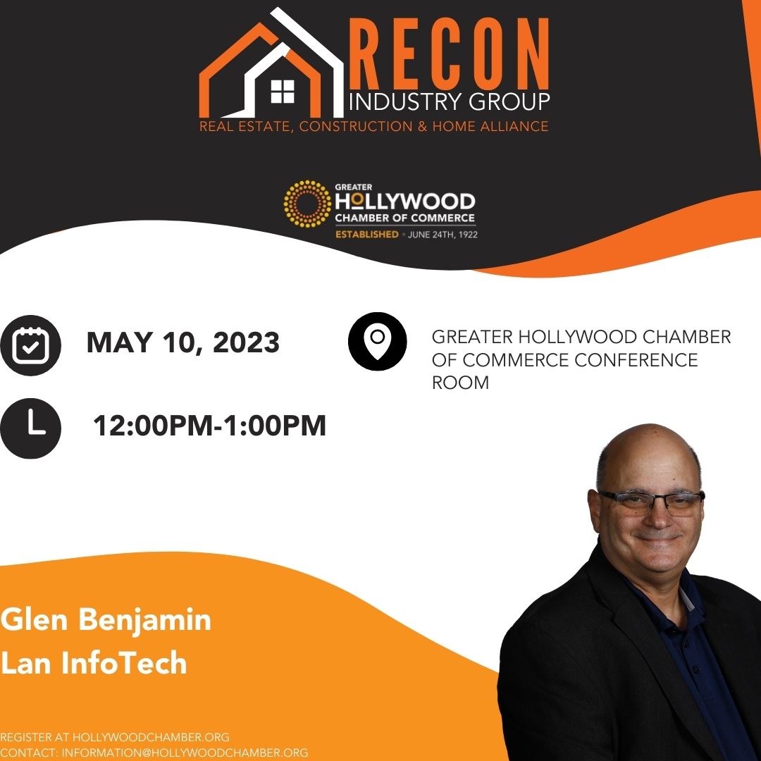 Join us for our RECON Industry Group next Wednesday. RSVP @ hollywoodchamber.org #CommumityLove #HollywoodBusiness #GrowYourBusiness #HollywoodLocal #ChamberStrong #SupportLocal #HollywoodBest #GHCC #Community #ChamberOfCommerce #HollywoodLove @glenbenjamin @LANINFOTECH