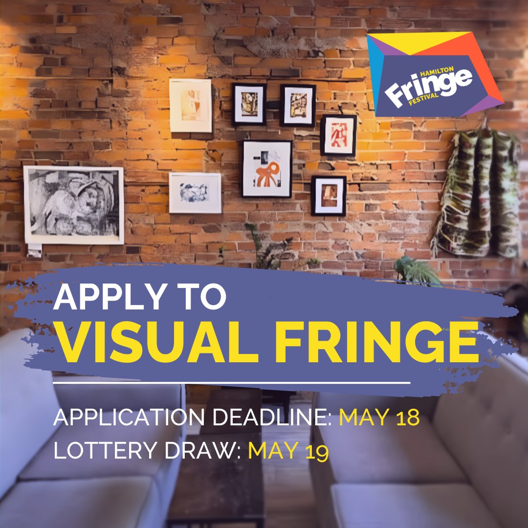 HamFringeHFTco's tweet photo. Visual Fringe is BACK!
9 artists will be selected by lottery to have their artworks on display at @redchurchcafe, @RelayCoffee, and @vintage_coffee for the month of July—including the 12-day #HamFringe
Apply to the Visual Fringe by May 18: https://t.co/MQobOHJAQu https://t.co/8xWisI6MQM