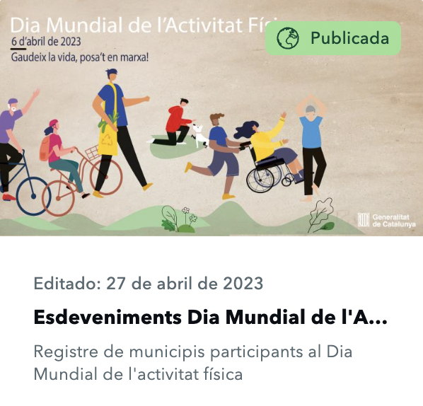 Visita el nostre mapa d'esdeveniments #DMAF2023 on tenim a tots els municipis que s'han registrat fins al moment... no t'has registrat? forma part dels municipis #PosatenMarxa <a href="/esportcat/">Esports</a> <a href="/salutcat/">Salut</a>

arcg.is/1DuSv