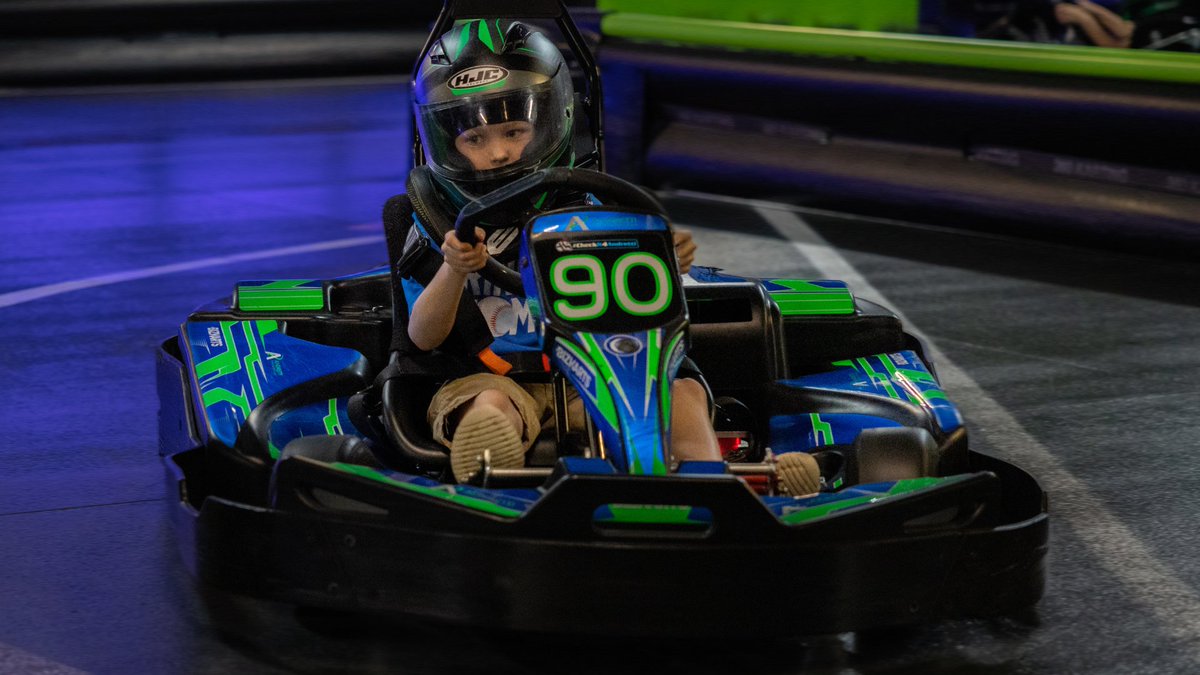 Feeling the need for speed at an early age? Even your littlest ones can experience the joys of karting.  Mini Mario races are for drivers at least 36' tall. Junior Races (pictured here) are for drivers at least 48' tall. #OrlandoAttractions #Orlando #Karting #IDrive #Indoorgokart