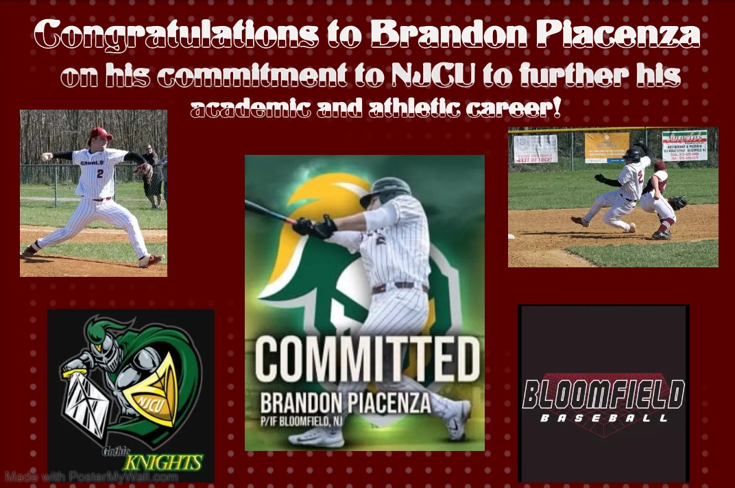Congratulations to Brandon Piacenza on his commitment to NJCU.