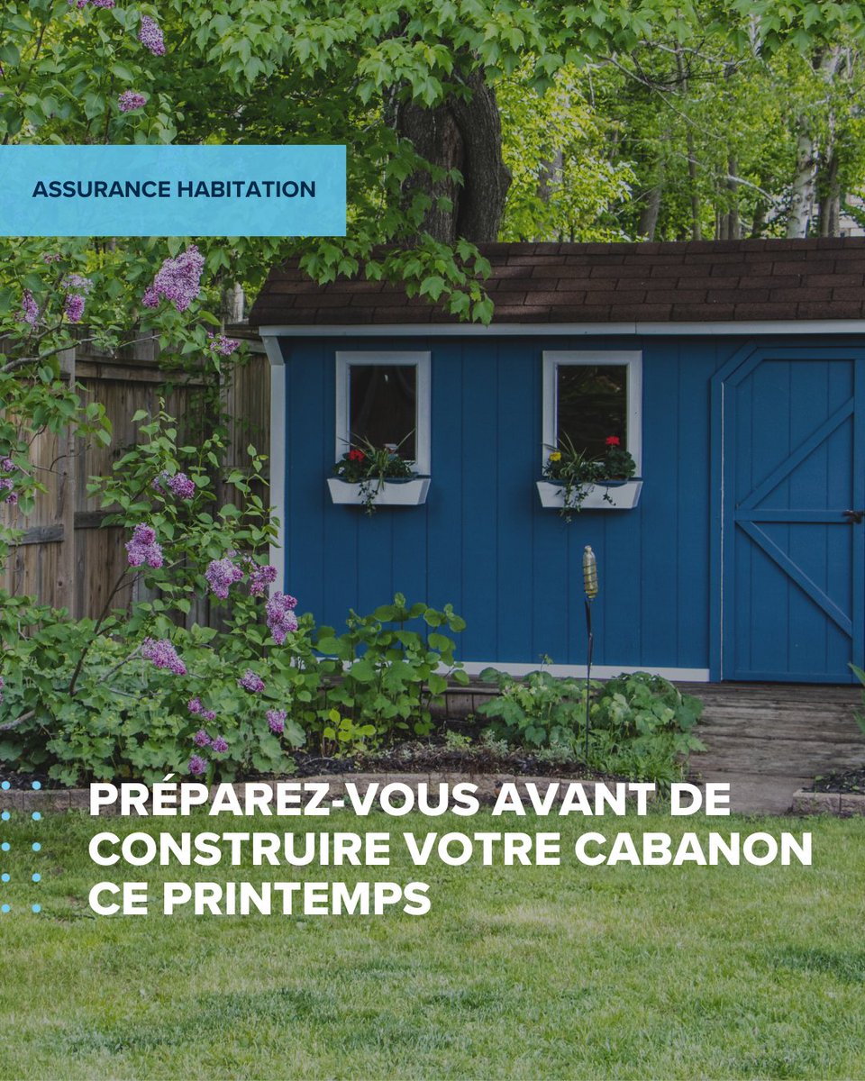 Vous songez à bâtir une remise? Vérifiez les codes du bâtiment de votre municipalité. Certaines ont des règlements précis exigeant un permis pour la construction de nouvelles structures. Pour en savoir plus : ow.ly/Fgyi50O6iTL

#Permisdeconstruction #Assurance
