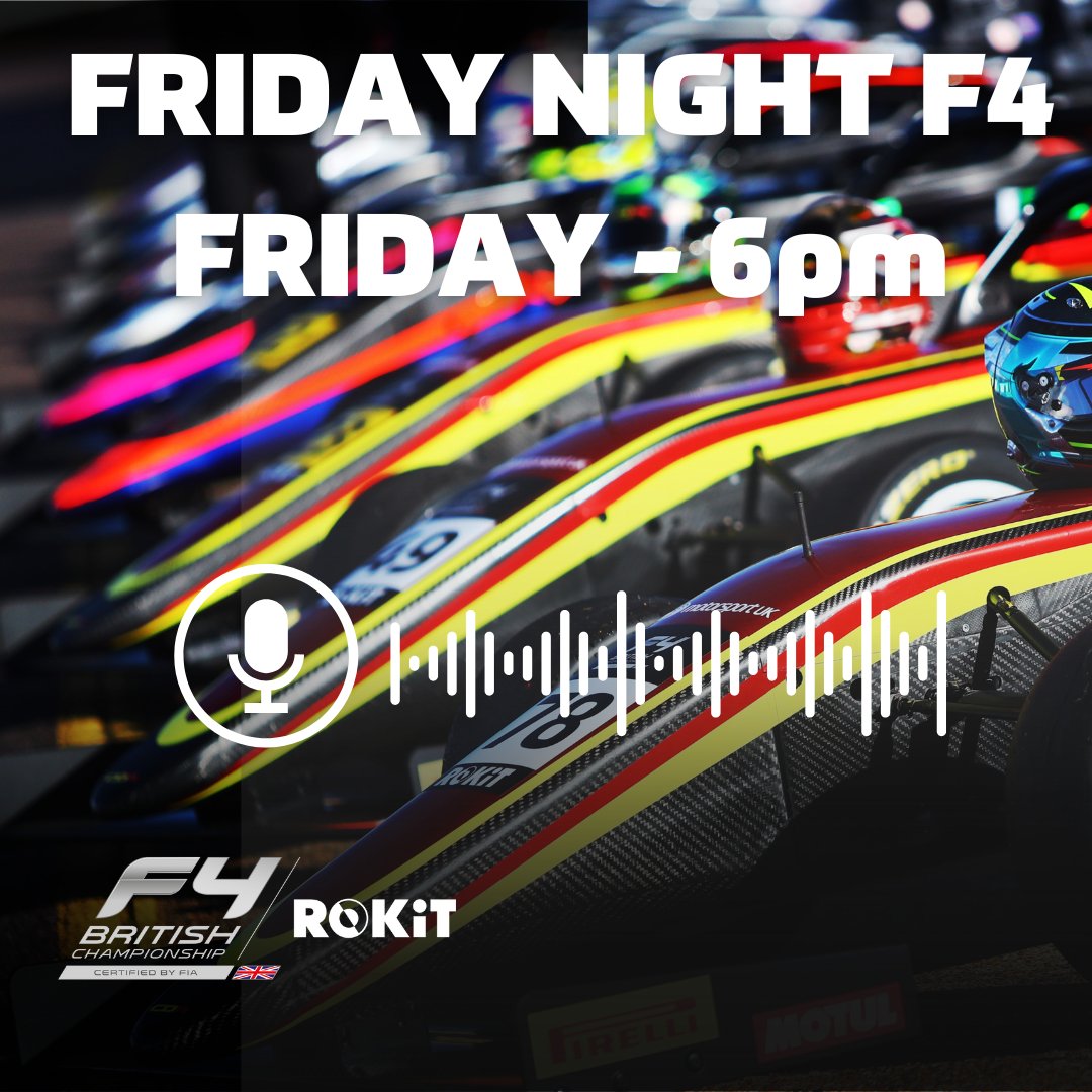 BritishF4's tweet image. PODCAST REMINDER - Friday Night F4 - unsurprisingly is on Friday!
Let us know if there's anyone in particular you'd like to hear from and we will do our best!
Set your reminder for 6pm and head to fiaformula4.com/media/audio/ 📻