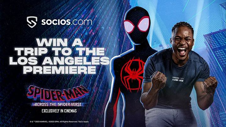 Socios.com verwandelt Spider-Man™ in einen Fussball „Super Fan“ in der ersten Co-Promotion-Vereinbarung seiner Art mit Sony Pictures.

Sony Pictures und Socios.com schließen sich zusammen, um Spider-Man™: Across the Spider-Verse™ in Kürze gemeinsam zu