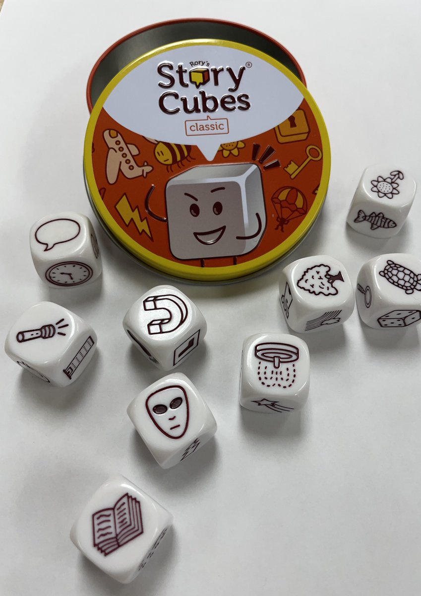 DeckervilleLibr's tweet photo. What do you think will happen next? Will the book help Ares? Or are there other dark intentions this book holds?
Come into the library and help us write the next line in Ares' story! Not sure what to write? We've got you covered with our story cubes! https://t.co/BwBiA0kglZ