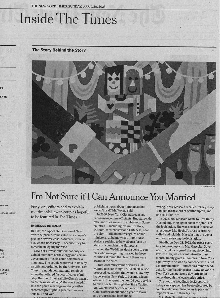 Had some work in the Times last Sunday, thanks <a href="/vinnieneu/">Vinnie Neuberg</a> 🫡