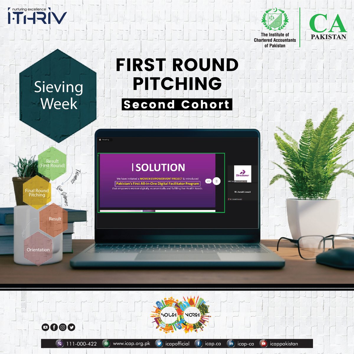 icapofficial's tweet photo. Join us as we witness the intense Day 2 of the I-Thrive Incubation Center, where the Sieving process is in full swing!
Stay tuned to see who emerges victorious!
#IThrive #ICAPStartups #StartupIdeas #Innovation #VirtualPitch #Entrepreneurship #IncubationCenter #SievingRound https://t.co/vz1N1bGSSt