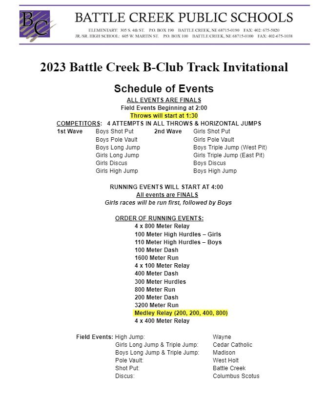 Your Blue Devil track athletes are back in action tomorrow, May 4th, in Battle Creek! Come catch our Blue Devil track athletes as they tune up for districts! Field events are set to start at 1:30 with running events to start at 4:00!! 
#WeAreWayne
@WayneSchools