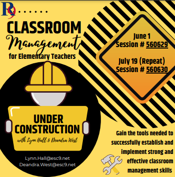Looking for an excellent Classroom Management PD? This session will not disappoint. Join our team and refresh your Classroom Management Skills for the 23-24 school year.
