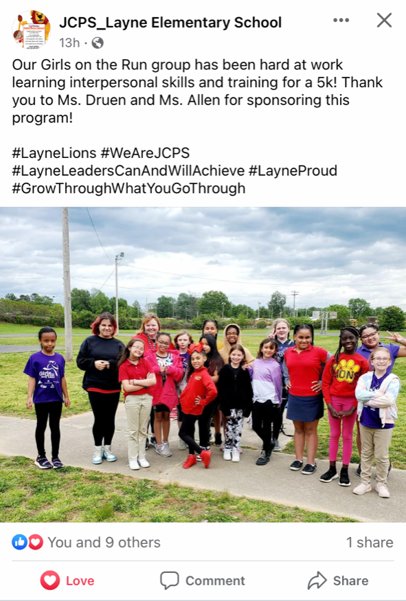 If your <a href="/JCPSKY/">JCPS</a> school is hosting a Girls on the Run group this spring, then reach out to CAP. We'd love to support these girls with new <a href="/BOMBAS/">Bombas</a> socks, which are the best socks for hard working feet. We're preparing a package for <a href="/LayneElementary/">Layne Elementary</a>. INFO: shorturl.at/bjUZ7