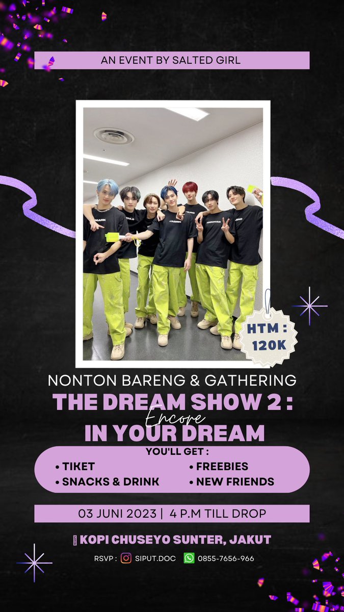 unsalted9irl's tweet photo. [Nctzen Nobar TDS2 Encore and Gathering]

🗓 : 03 Juni 2023
 ⏱  : 16.00 wib
📍 : Kopi Chuseyo Sunter - Jakarta Utara

💵 Price : 120.000 (Dp 50k for bookslot)
‼️ LIMITED SLOT / NO REFUND’! 

Rsvp: https://t.co/fvdP8ey31h…

📞 CP
Jihan 0877-4118-2960
Mia    0882-2595-4167 https://t.co/ElB95Y3Y0L