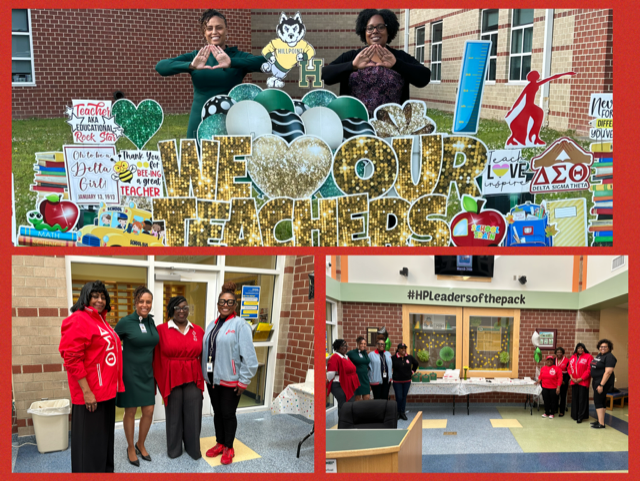 Hillpoint Huskies are grateful for the beautiful women of Delta Sigma Theta for providing breakfast for staff for Teacher Appreciation! #HillpointHuskies @HPLeadersofthePack #DeltaSigmaThetaInc #breakfast #teacherappreciation #BuildingtheBestSPS